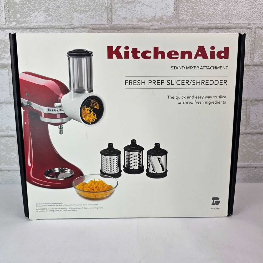 KitchenAid KSMVSA Fresh Prep Slicer Shredder Stand Mixer Attachment White